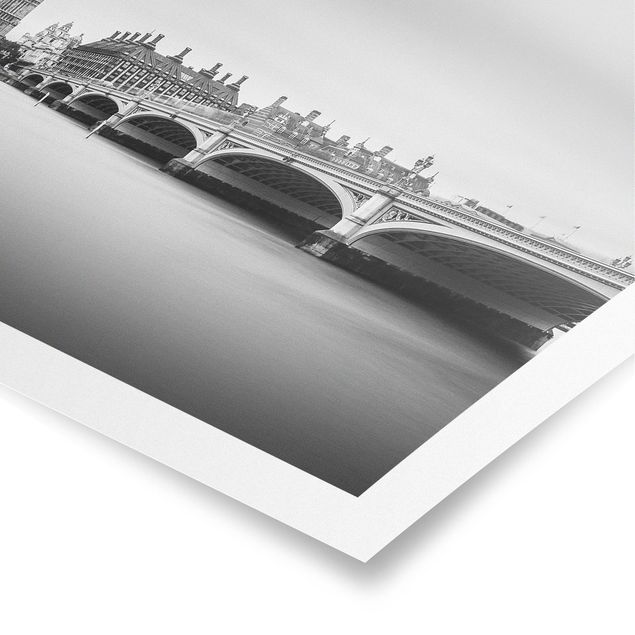 Czarno białe obrazy Most Westminsterski i Big Ben