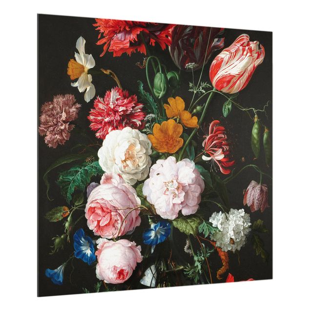 Reprodukcje dzieł sztuki Jan Davidsz de Heem - Martwa natura z kwiatami w szklanym wazonie