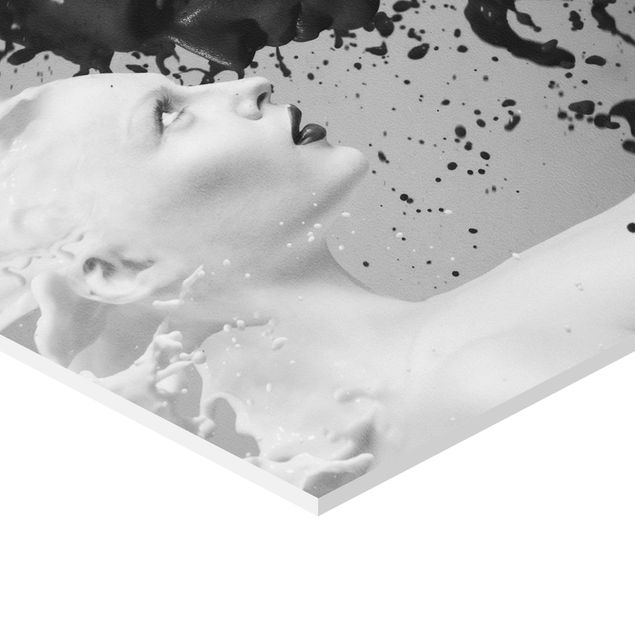 Obraz heksagonalny Mleko i kawa II