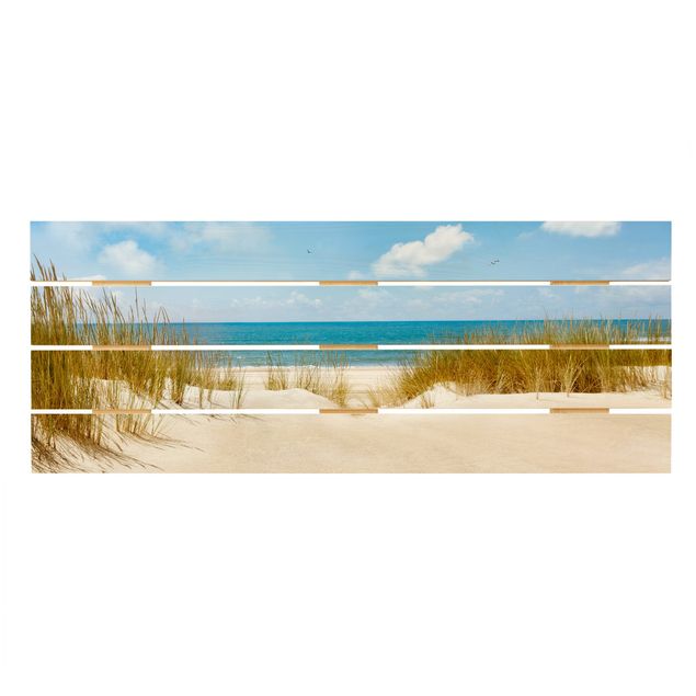 Obraz z drewna - Plaża nad Morzem Północnym