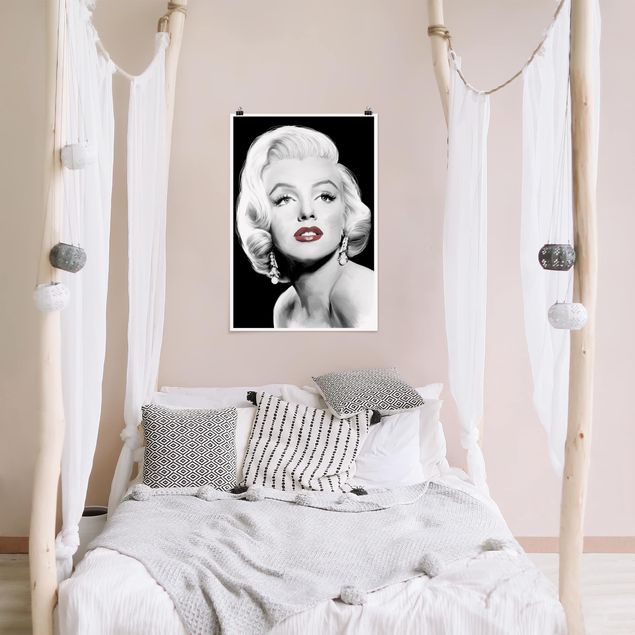 Nowoczesne obrazy Marilyn z biżuterią na uszach