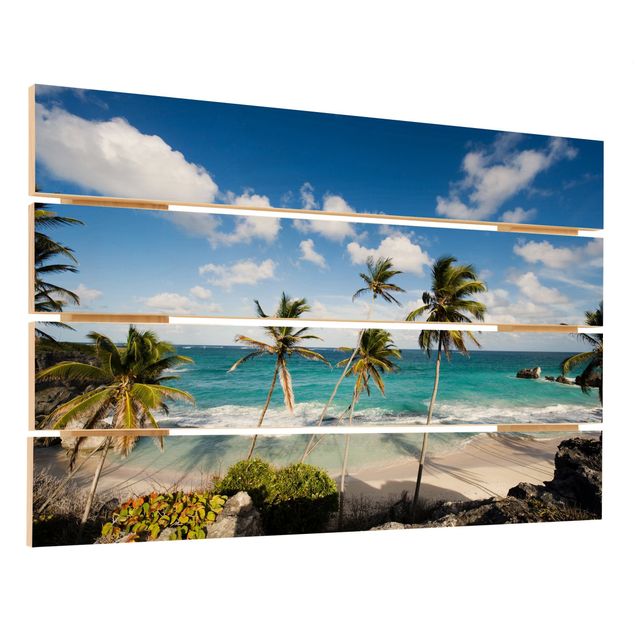 Obraz z drewna - Plaża na Barbadosie