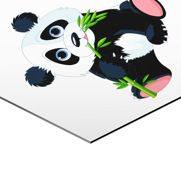 Obraz heksagonalny z Alu-Dibond - Snacking Panda