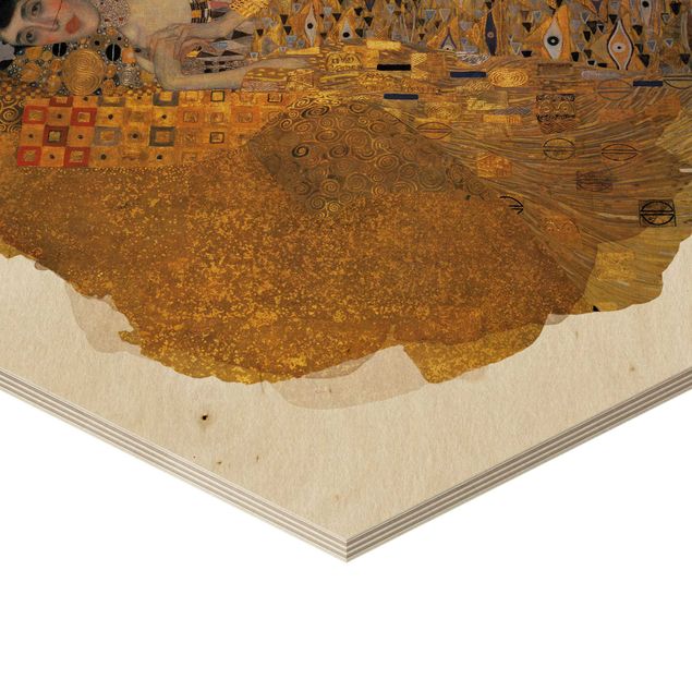 Obraz heksagonalny z drewna - Akwarele - Gustav Klimt - Adele Bloch-Bauer I