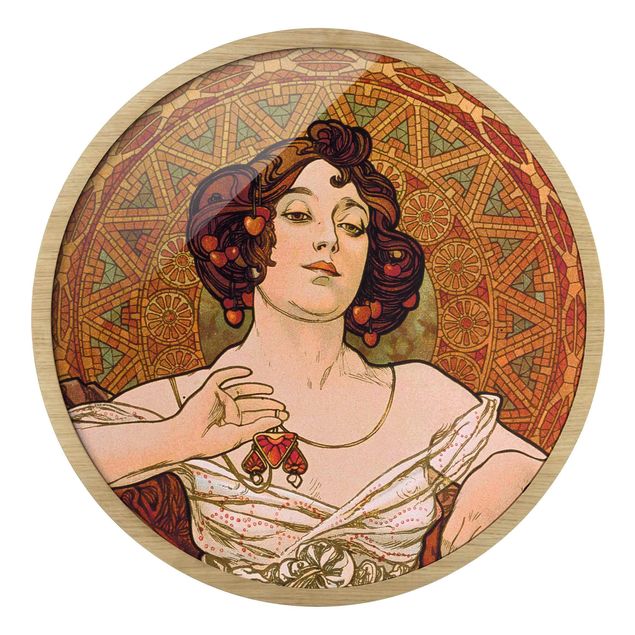 Nowoczesne obrazy do salonu Alfons Mucha - Gemstones - Ruby