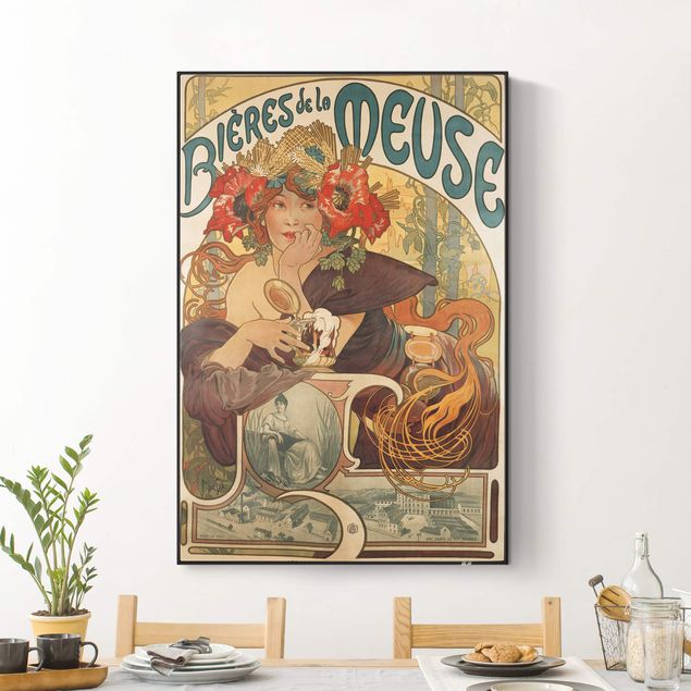 Obrazy do salonu nowoczesne Alfons Mucha - Plakat piwa La Meuse