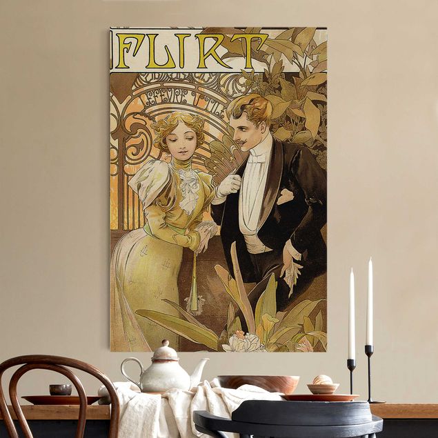 Obrazy portret Alfons Mucha - Plakat reklamowy ciastek Flirt