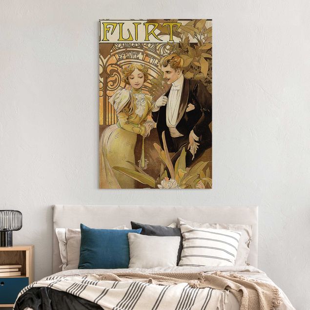 Art deco obrazy Alfons Mucha - Plakat reklamowy ciastek Flirt