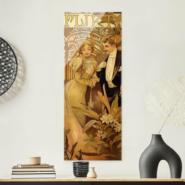 Dekoracja do kuchni Alfons Mucha - Plakat reklamowy ciastek Flirt