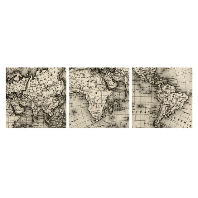 Obrazy retro Szczegóły starej mapy świata