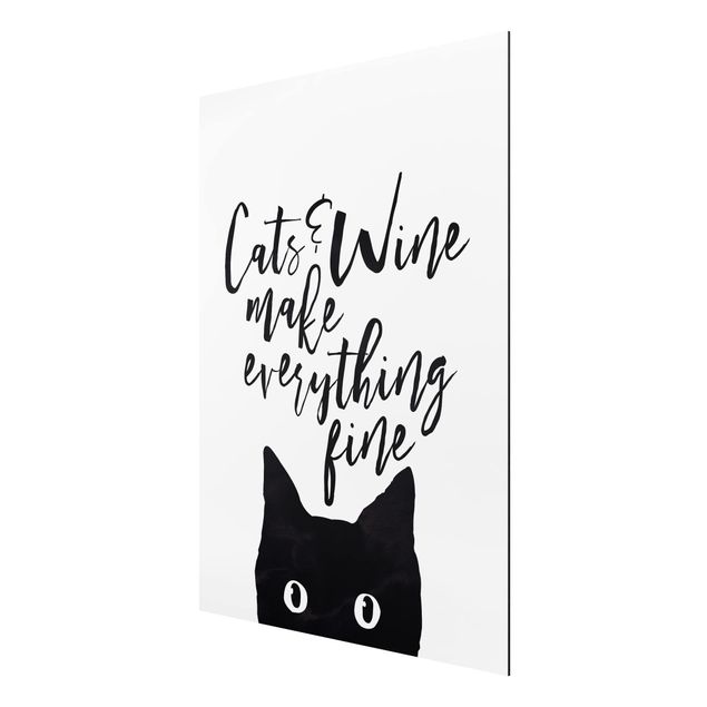 Obrazy nowoczesne Koty i wino sprawiają, że wszystko jest w porządku