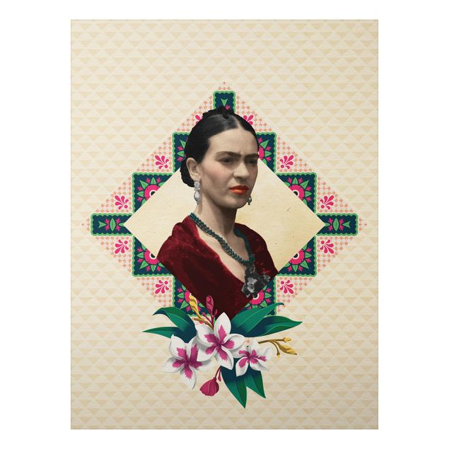 Obrazy do salonu Frida Kahlo - Kwiaty i geometria