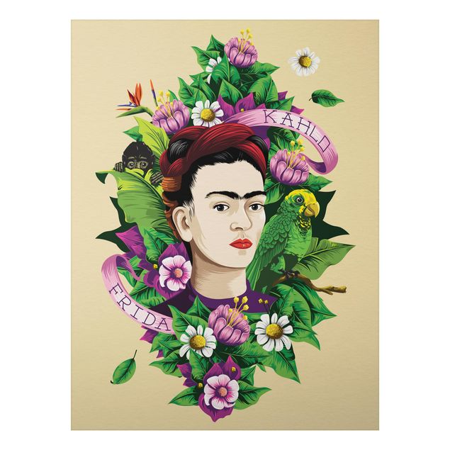 Obrazy do salonu Frida Kahlo - Frida, małpa i papuga