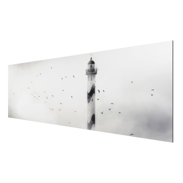 Obrazy nowoczesne Latarnia morska we mgle
