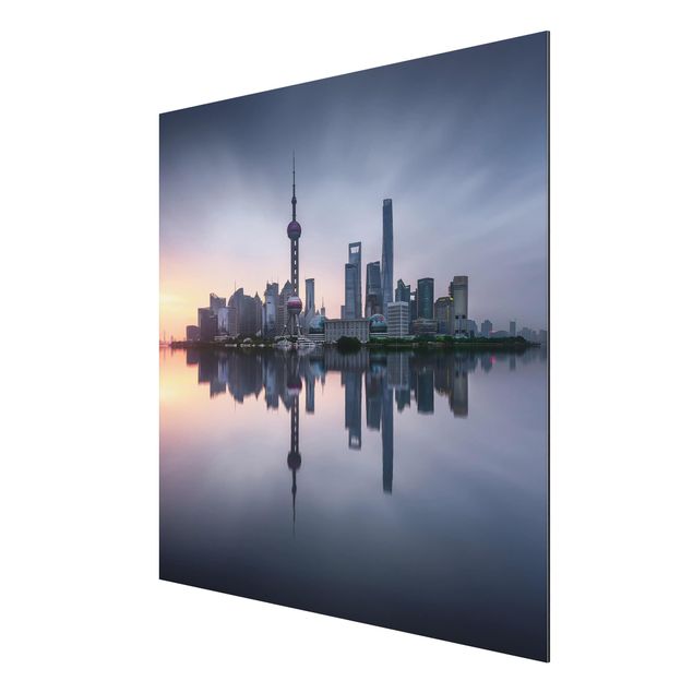 Obrazy nowoczesne Szanghaj Skyline Poranny nastrój