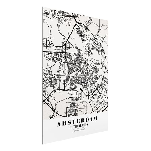 Dekoracja do kuchni Mapa miasta Amsterdam - Klasyczna