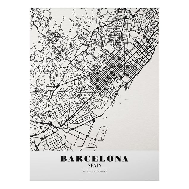 Obrazy do salonu City Map Barcelona - Klasyczna