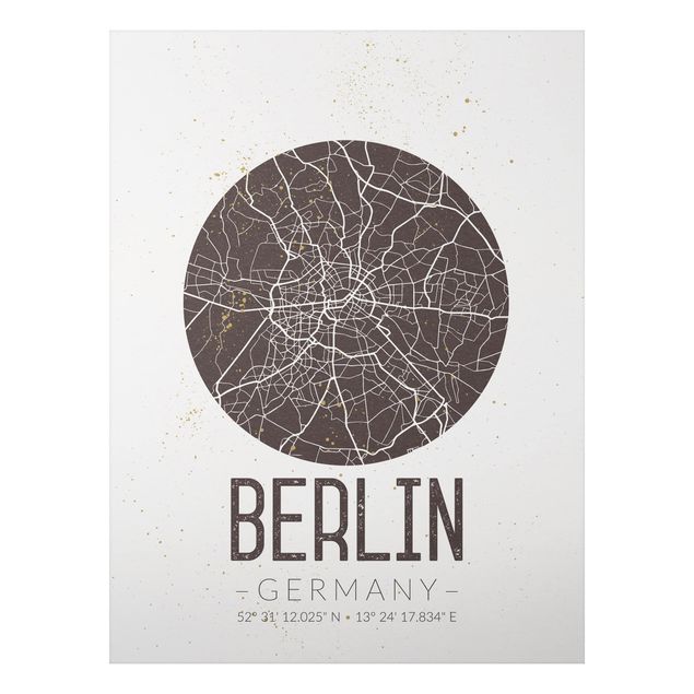Nowoczesne obrazy do salonu Mapa miasta Berlin - Retro