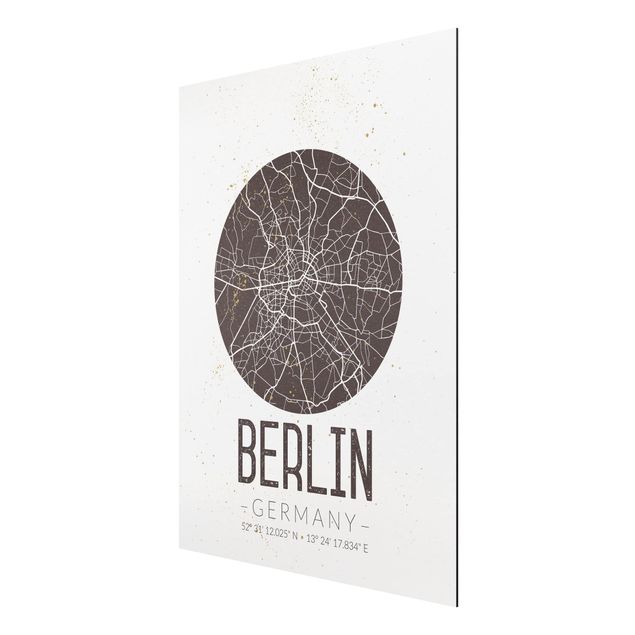Obrazy nowoczesny Mapa miasta Berlin - Retro