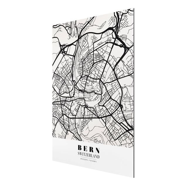 Nowoczesne obrazy Mapa miasta Berno - Klasyczna