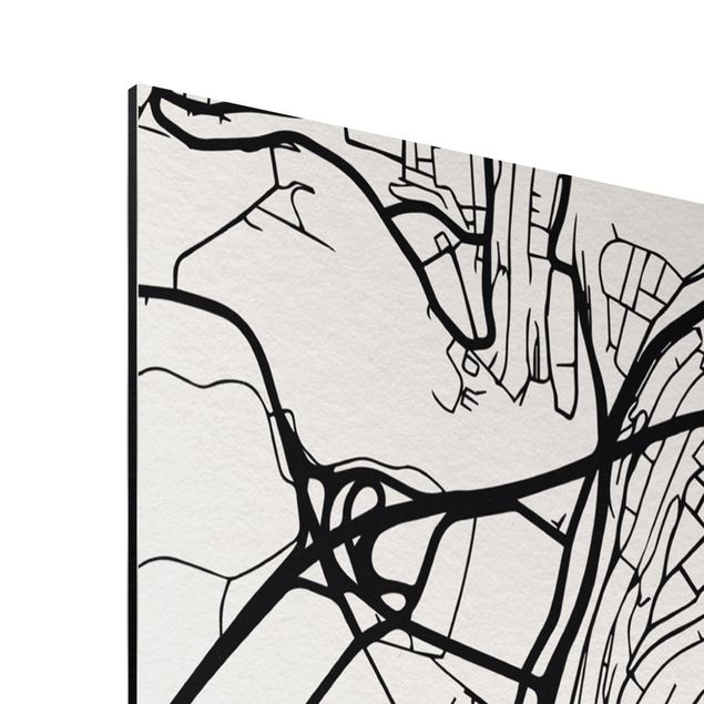 Czarno białe obrazki Mapa miasta Berno - Klasyczna