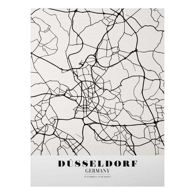 Obrazy do salonu Mapa miasta Düsseldorf - Klasyczna