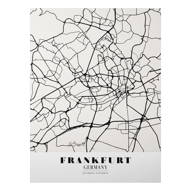 Nowoczesne obrazy do salonu Mapa miasta Frankfurt - Klasyczna