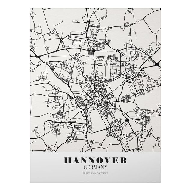 Obrazy do salonu Mapa miasta Hanower - Klasyczna