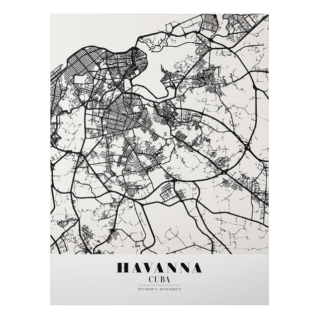Obrazy do salonu nowoczesne Mapa miasta Hawana - Klasyczna