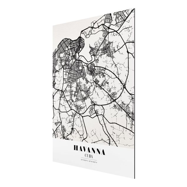 Nowoczesne obrazy Mapa miasta Hawana - Klasyczna