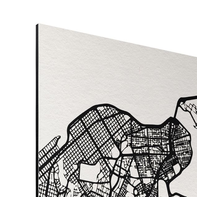 Czarno białe obrazki Mapa miasta Hawana - Klasyczna