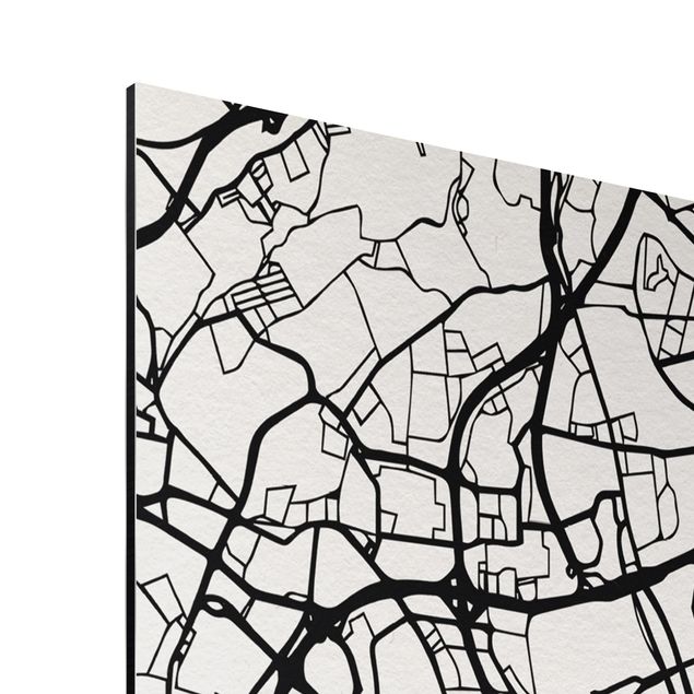 Czarno białe obrazy City Map Lisbon - Klasyczna