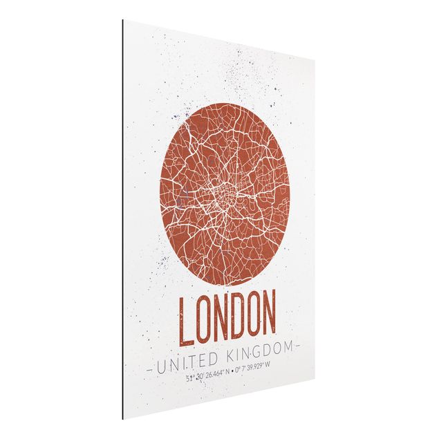 Dekoracja do kuchni Mapa miasta Londyn - Retro
