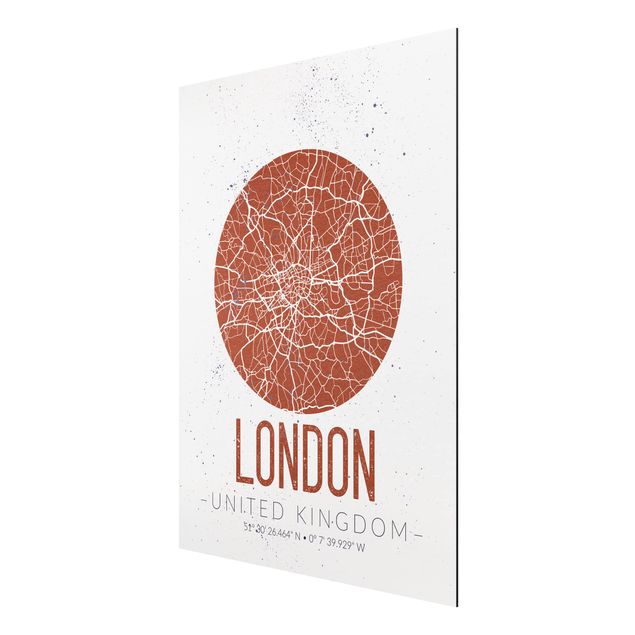 Obrazy nowoczesny Mapa miasta Londyn - Retro