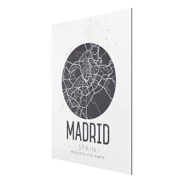 Obrazy nowoczesny Mapa miasta Madryt - Retro