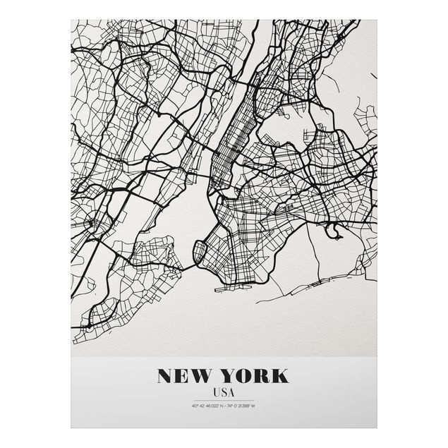 Nowoczesne obrazy do salonu Mapa miasta Nowy Jork - Klasyczna