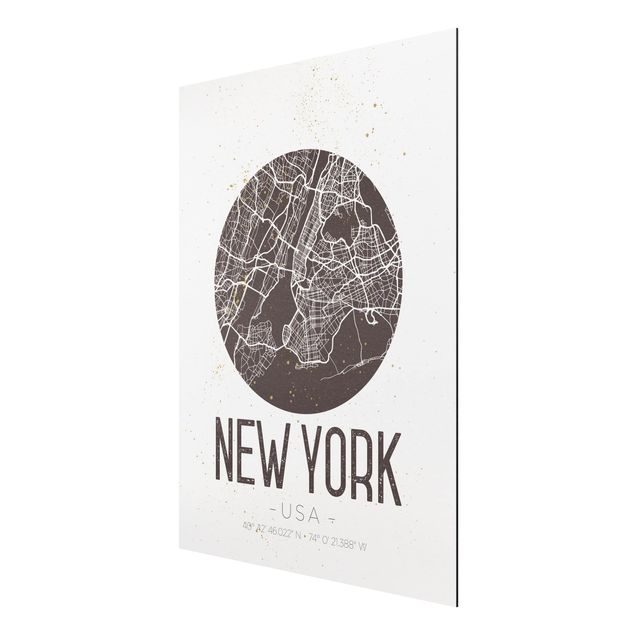 Obrazy nowoczesny Mapa miasta Nowy Jork - Retro