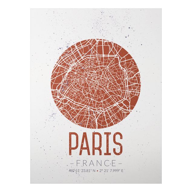 Nowoczesne obrazy do salonu Mapa miasta Paryż - Retro