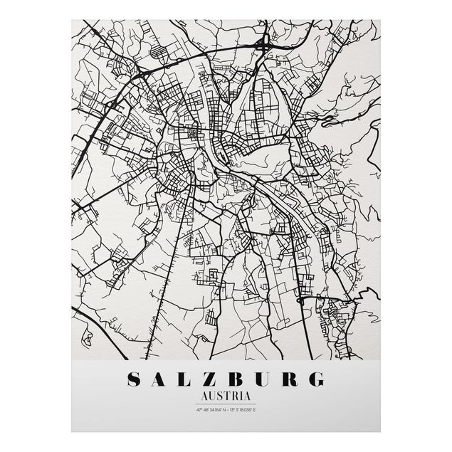 Nowoczesne obrazy do salonu City Map Salzburg - Klasyczna