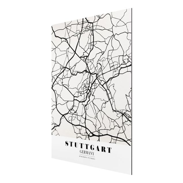 Nowoczesne obrazy Mapa miasta Stuttgart - Klasyczna