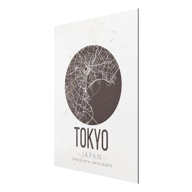 Obrazy do salonu nowoczesne Mapa miasta Tokio - Retro