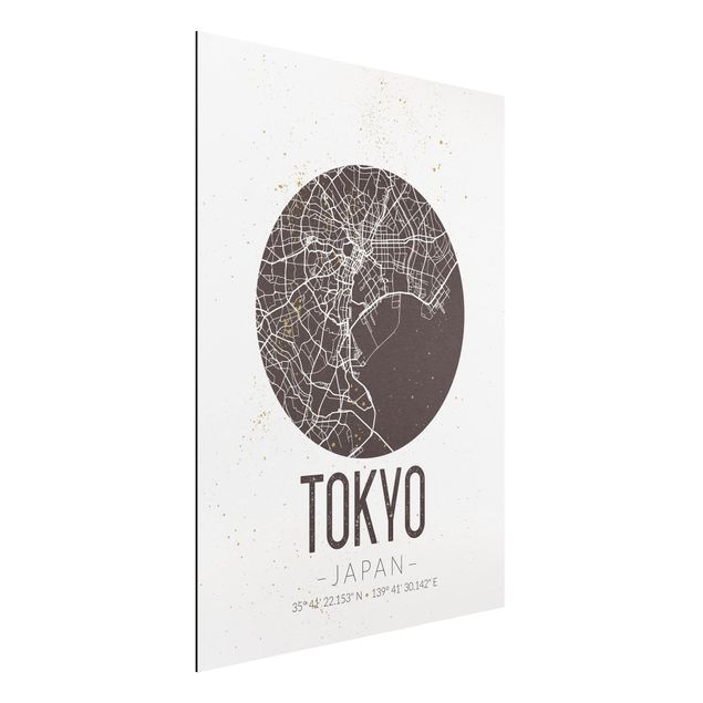 Dekoracja do kuchni Mapa miasta Tokio - Retro