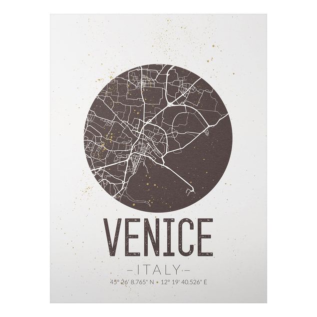 Obrazy do salonu Mapa miasta Wenecja - Retro