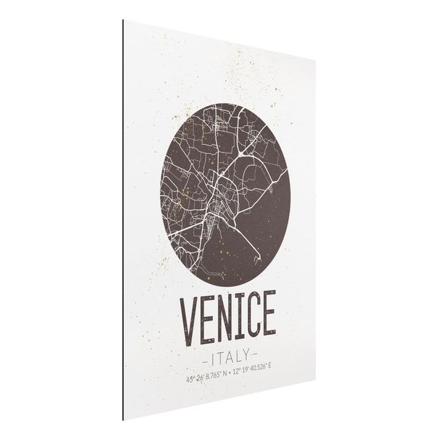 Dekoracja do kuchni Mapa miasta Wenecja - Retro