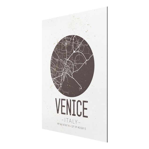 Obrazy nowoczesne Mapa miasta Wenecja - Retro