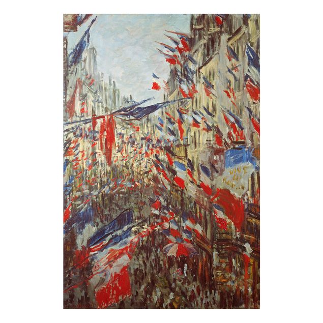 Obrazy do salonu Claude Monet - Ulica w dekoracji z flagą