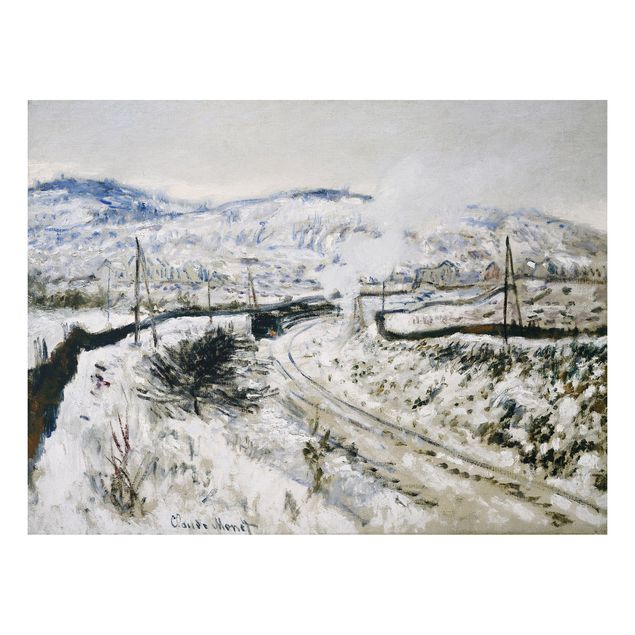 Nowoczesne obrazy do salonu Claude Monet - Pociąg na śniegu