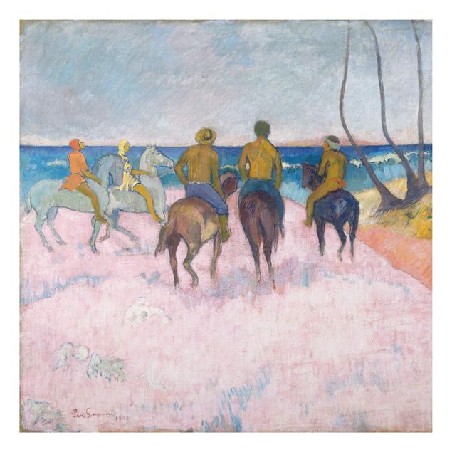 Obrazy do salonu nowoczesne Paul Gauguin - Jeździec na plaży