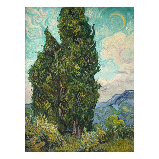 Obrazy do salonu nowoczesne Vincent van Gogh - Cyprysy