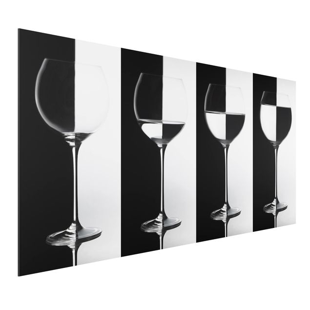 Obrazy nowoczesne Kieliszki do wina czarne i białe